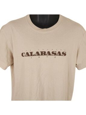 Calabasas T Shirt Mens Size Large Beige Los Angeles Travel Destination Tee